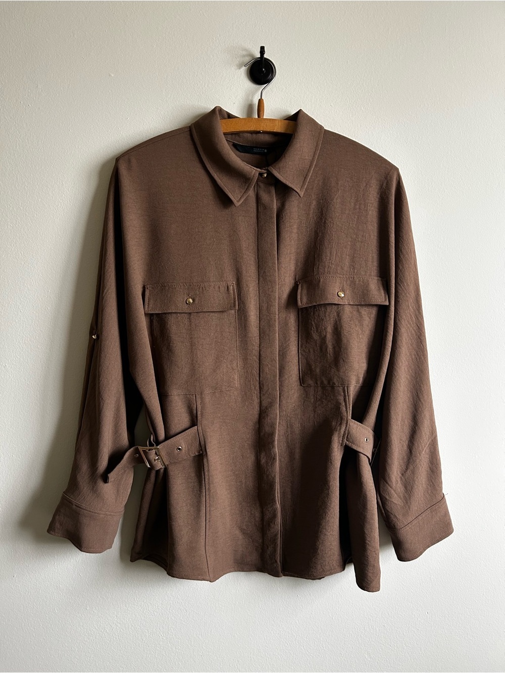 Zara Full Sleeve light Brown Shirt